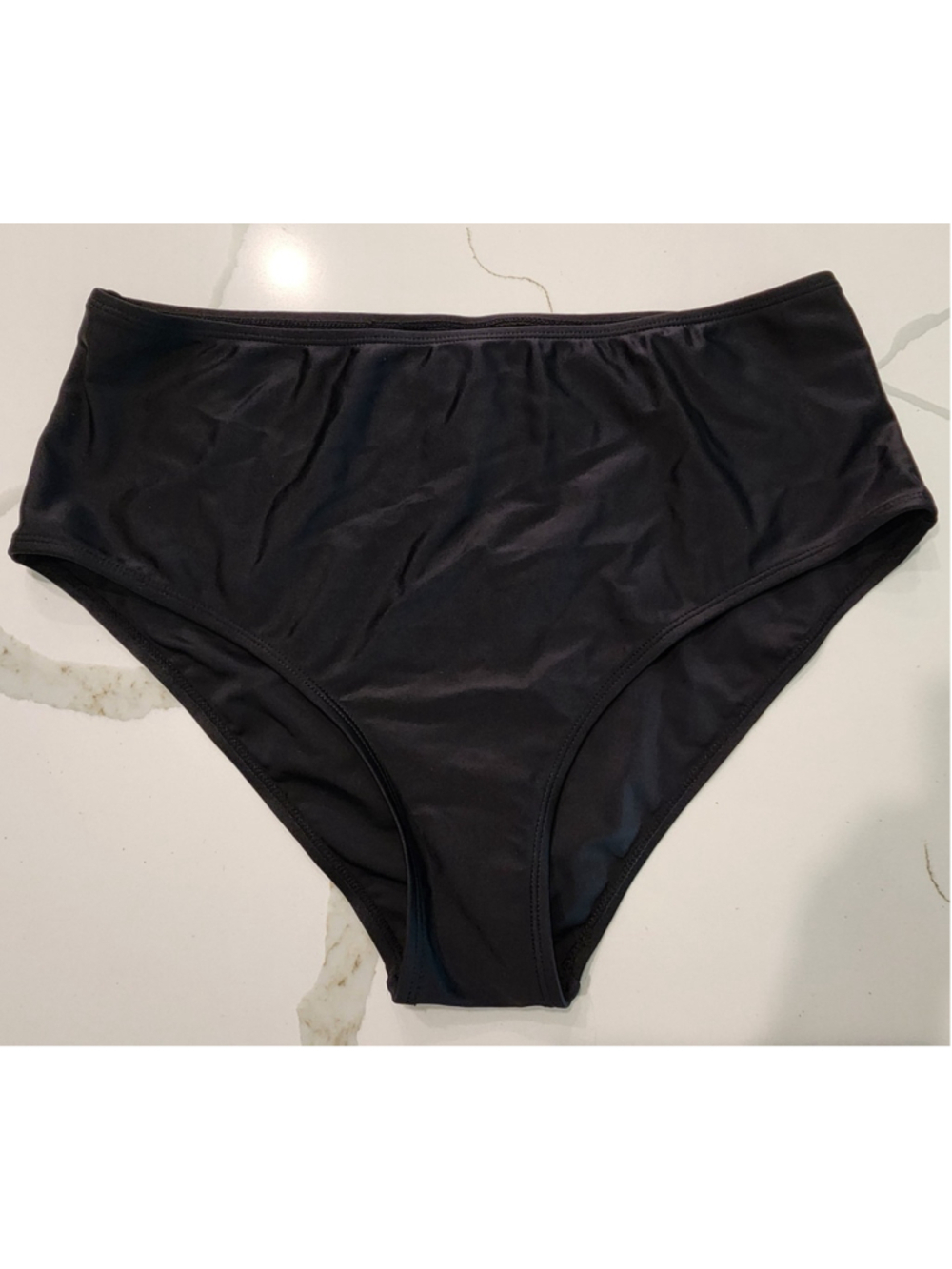 Yonique Black High Waisted Swim Bottoms XL NWOT Full Coverage Bikini